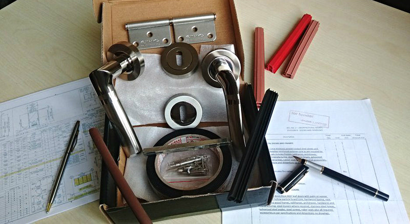 Door hardware and hinges with proforma invoice