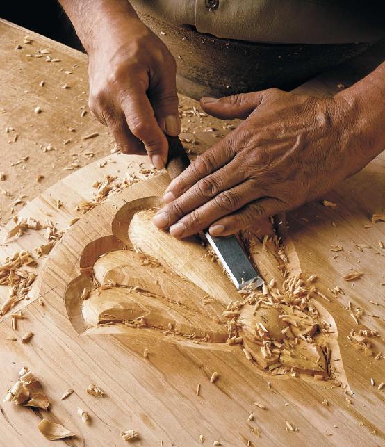 Craftsman hand-carving custom joinery, RVK workshop Istanbul