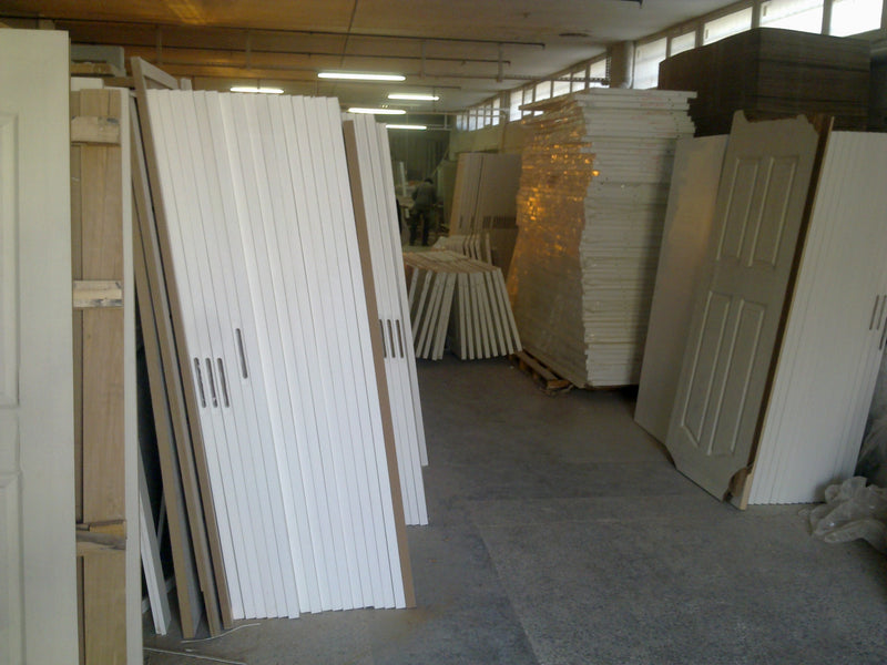Interior wooden doors and wall panelling in RVK workshop